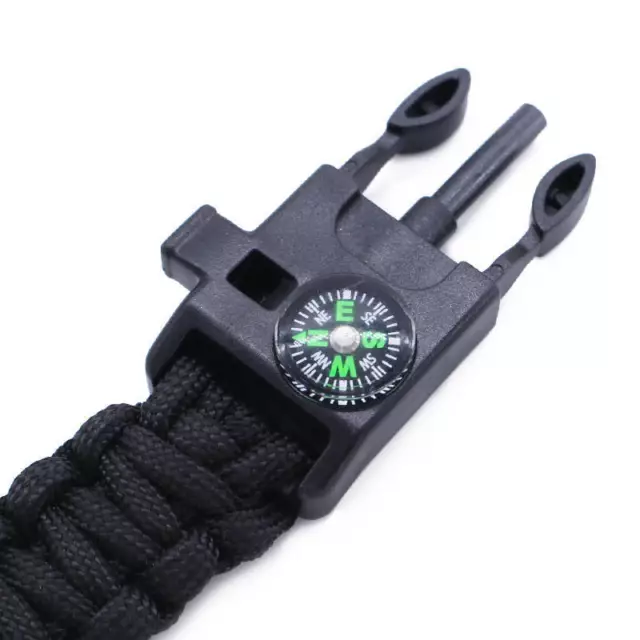 Survival Paracord Bracelet | Survival Kit Fire Starter | Compass, Whistle, Ferro 3