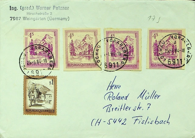 Österreich 1984 Perf+ Imperf 5v Auf Abdeckung Von Vorarlberg Sich Fislisbach