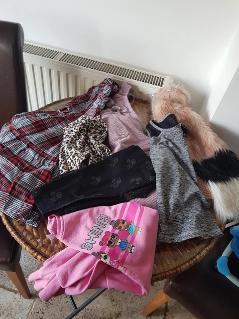 pacchetto vestiti ragazze 8-9 anni abiti maglioni leggings top ottime condizioni 7 articoli