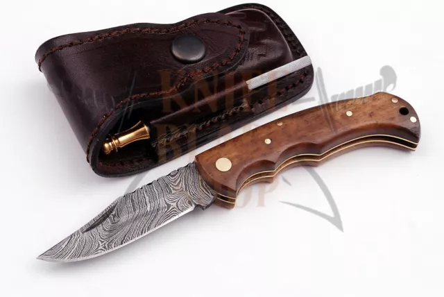 Damascus steel blade POCKET KNIFE,FOLDING LOCK BACK KNIFE ,DYED BONE HANDLE