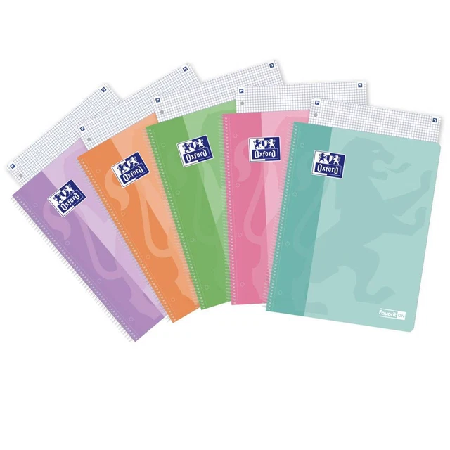 Maxiquaderno PastelOn - spiralato - A4 - rigo - 90 gr - 120 fogli - colori assor