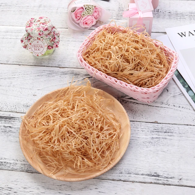 ACTOYS Papier Déchiqueté 200g Herbe De Paques, Rafia Vert Paques, Papier Raphia Pour Remplissage De Panier, Raphia Papier Dechiquete Pour Panier De Pâques (Brun, 200g