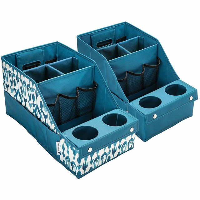 2 Pk - Car Auto Seat Storage Box Caddy Organizer Cup Holder Set (Choose Color)