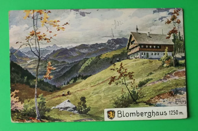 Bayern Künstlerkarte AK Blombertghaus 1913 OBB Bad Tölz C Moos Haus Gasthaus (3