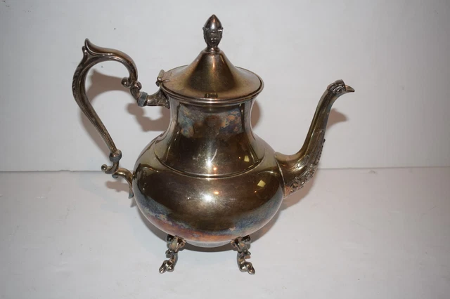 Silver On Copper  10" Coffee/ Tea Pot  (Rtg22)
