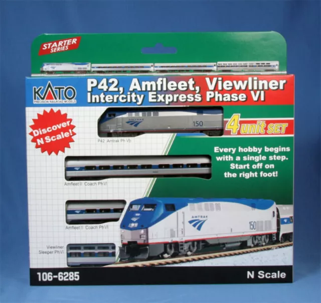 KATO 1066285 N  GE P42 Amfleet Ph VI 3 CARS & 1 LOCOMOTIVE Starter Set 106-6285