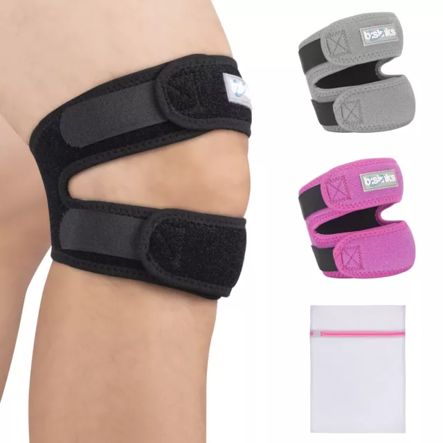 Patella Tendon Knee Strap, Adjustable Knee Support Brace Pads With Laundry Bag