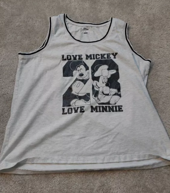 Disney Mickey and Minnie Mouse Love Tank Top T Shirt Size XL Glitter Delta