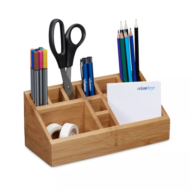 Organiseur de bureau bambou distributeur fournitures bureau