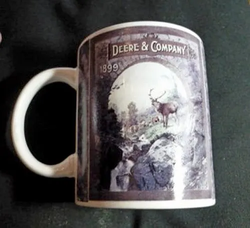 Gibson John Deere Coffee Mug Cup 1899 Deere & Company Elk in field Licensed