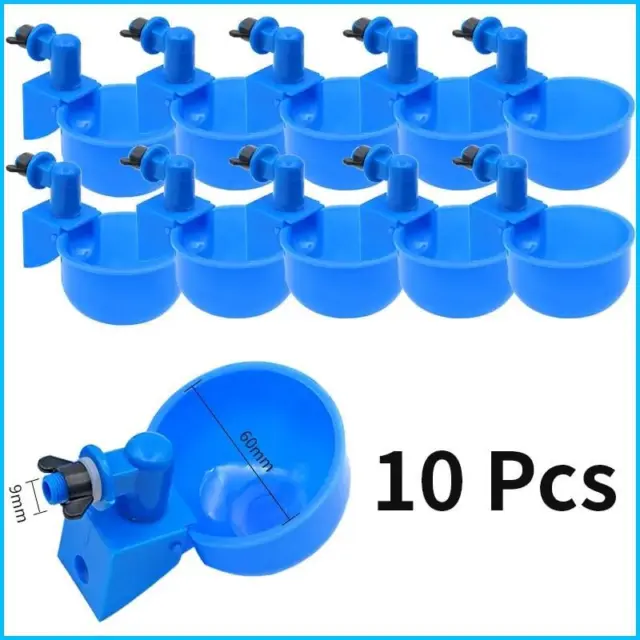 10 Pcs Automatic Chicken Drinker Bowl Drinking Cup Feeder Plastic Poultry Bowls