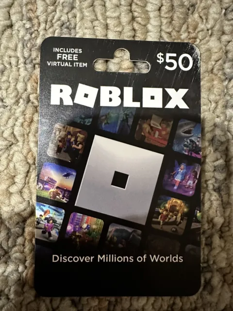 $50 ROBLOX PHYSICAL Gift Card Includes Free Virtual Item Free Ship