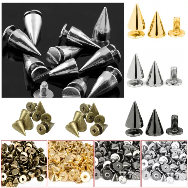 Spike Cone Screwback Studs Rivet Punk For Leather Bag Purses Clothing Handbags