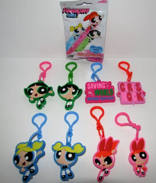 The Powerpuff Girls Light Up Danglers Complete Set Of (8) Loose Never Used