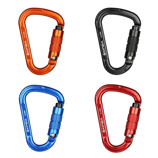 25KN Outdoor Safety Quick Lock Buckle Rock Climbing Caving Carabiner Equipment