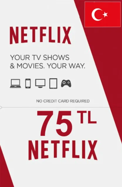 Netflix Gift Card TR 75 TLR Guthaben - Download Code (Türkei)