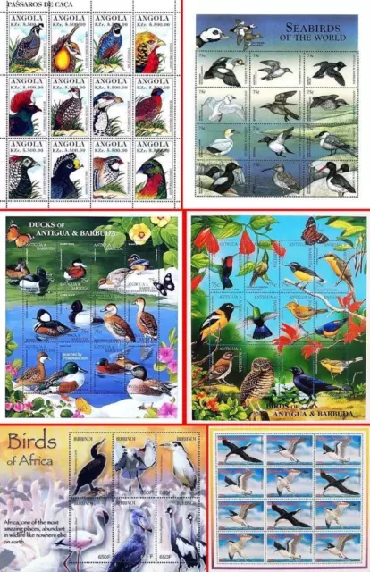 BIRDS & ANIMALS collection of 60 MNH ** M/S (FREE SHIPPING)