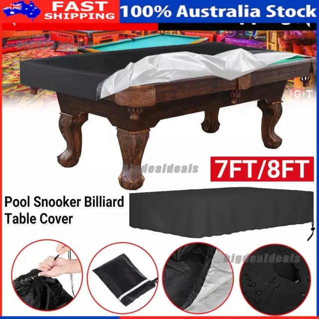 7/8FT Pool Snooker Billiard Table Cover Polyester Waterproof Dust Cap Outdoor AU