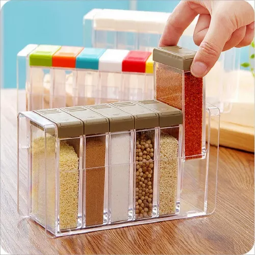 Transparent Spice Jar Set Salt and Pepper Seasoning Bottle Lid Condiment