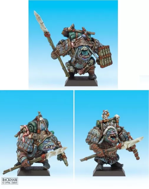 Rackham Confrontation Orc Orcs Behemoth 3 x Warriors Of Stone Metal Rare OOP