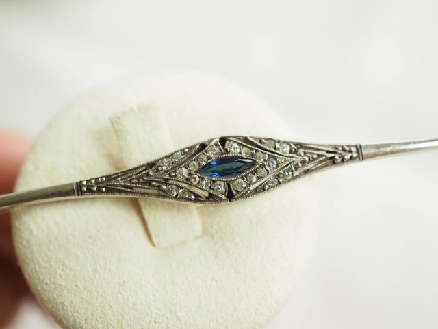 Broche argent massif Vermeil Vintage Vegetal Epoque 1930 Ancien Unisexe - Vendu
