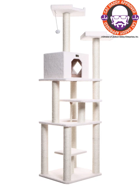 Armarkat B7801 Classic Real Wood Cat Tree In Ivory, Jackson Galaxy Approved, ...