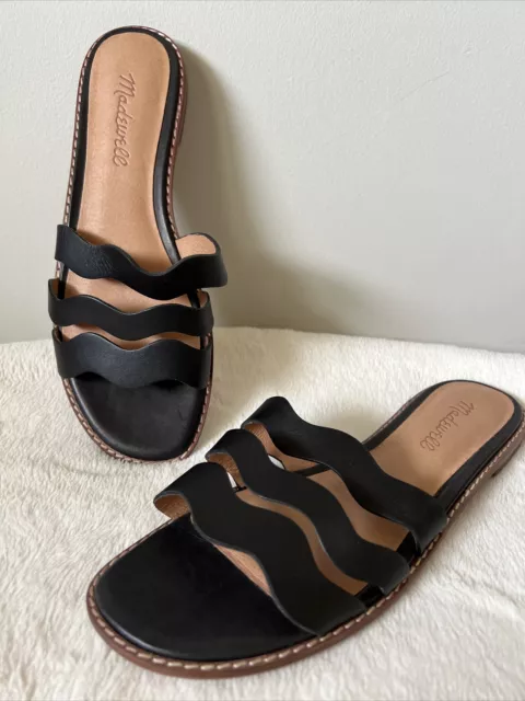 Madewell The Wave Slide Sandals Vachatta Black Womens Shoes Size 6.5