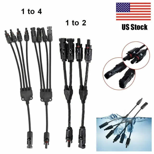 Waterproof Y Branch Solar Panel Cable Wire Connector MMF FFM Set Wire T Splitter