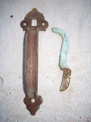 Antique Vintage Rustic 9 3/4" Cast Iron Handle With Thumb Lever, Barn Shed Gate