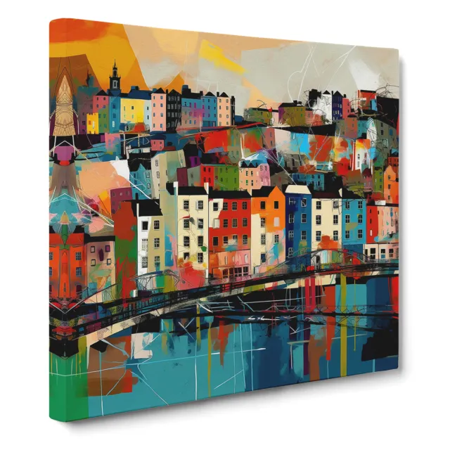 City Of Bristol Abstract Art No.1 Canvas Wall Art Print Framed Picture Decor