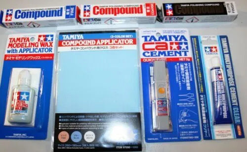 Tamiya Compound Pulido, Producto Lijado, Pegamento + Diferentes (GP1L = 400€)