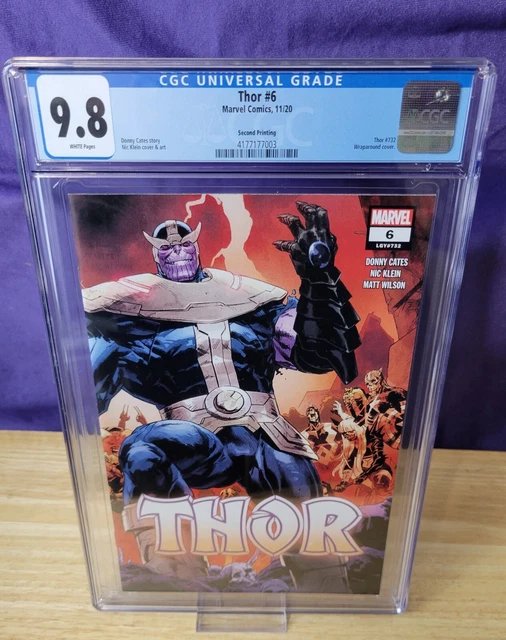 Thor #6, 2nd print, Thanos black infinity stone, Marvel zombies cover, cgc 9.8
