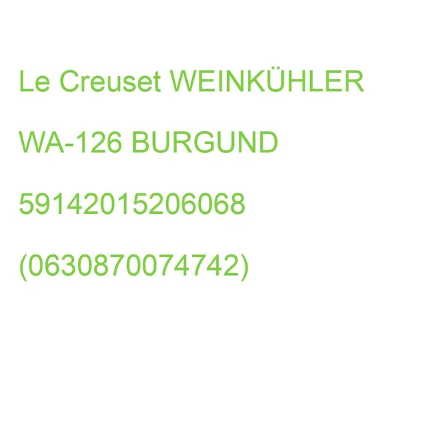 Le Creuset WEINKÜHLER WA-126 BURGUND 59142015206068 (0630870074742)