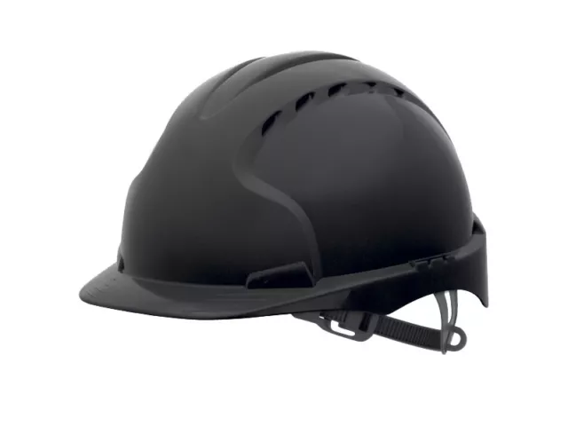 JSP EVO3 premium vented black safety helmet comfort liner standard peak hard hat 2