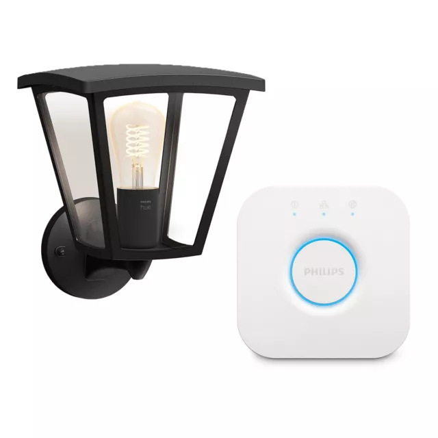 Philips Hue White Inara LED Wandleuchte schwarz inkl. Hue Bridge Smart Home App