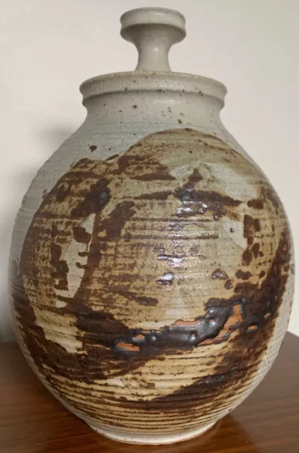 Vintage Stoneware Vase Jug Vessel Urn Mid Century Modern Studio Pottery Deyoe F