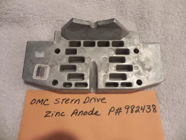 OMC Stern Drive Zinc Anode P# 982438 Factory OEM Part Brand New!!