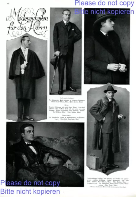 Neue Mode für den Herrn 1 Seite Fotoabb. 1925 20er Jahre Paul Hartmann * Fürth +