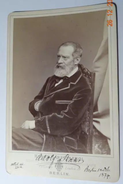 FOTO DES SCHRIFTSTELLERS Adolf Stahr 18051876 Foto Berlin 1874 EUR 21