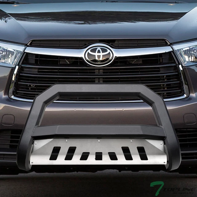 Topline For 2014-2019 Toyota Highlander AVT Bull Bar Grille Guard-Matte Blk/Skid