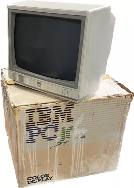 VTG IBM PCJR Color Display Monitor Model 4863 With Original Box TESTED Working!