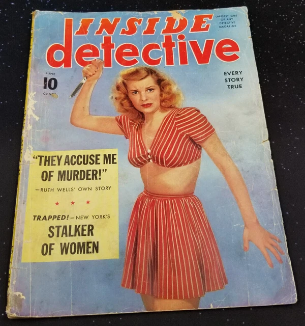 INSIDE DETECTIVE JUNE 1941 Magazine Pulp Girly mag lady Comic raw £3.77 ...