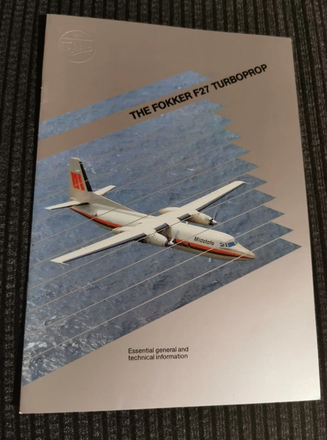 Fokker F27 Turboprop Aircraft Airliner Prestige Brochure 1985