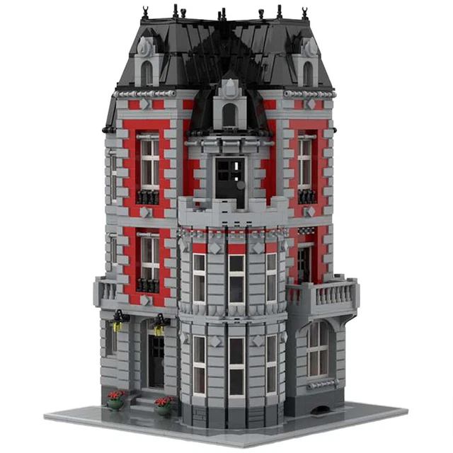 Grey Module Building MODULAR BUILDING WITH Gray-Red Exterior and Full Interior 4007 Pieces ...