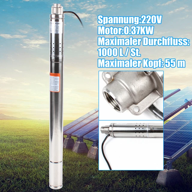 Pompa Sommersa Per Pozzo 1.1kW - Pompa Acqua 4000 L/h, Profondità 70m, Acciaio Inox - Foto 6