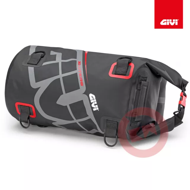 Borsa A Rullo Givi Ea114Gr Impermeabile 30Lt Nera Da Portapacchi / Da Sella Moto