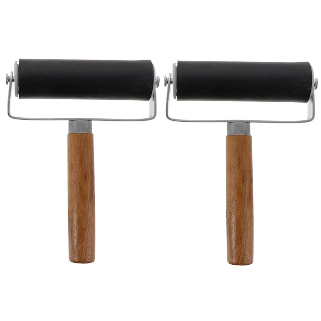 2 Rulli Di Gomma Per Stampa Artistica - Brayer Per Inchiostro E Pittura - Perfecti Per Linoleografia E Artigianato - Foto 2