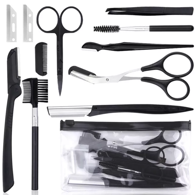 4/6/9/11 PCS Eyebrow Trimmer Razor Kit Face Shavers Eyelash Brush Makeup Tools