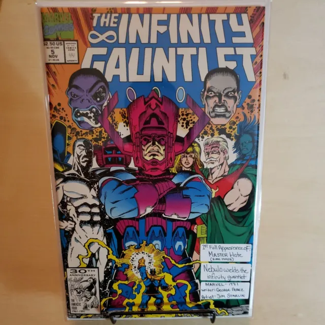Infinity Gauntlet #5 (Marvel 1991) 1st App  Master Hate & Nebula Wields Gauntlet