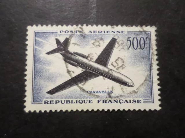 Frankreich 1957 Briefmarke 36, Flugzeug Caravelle, Post Luft, Entwertet